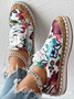 All Season Pu Floral Casual Skate Shoes