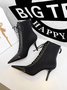 Women Minimalist Paneled Stretch Stiletto Heel Fashion Boots