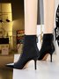 Women Minimalist Paneled Stretch Stiletto Heel Fashion Boots