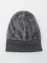 Women Casual Thicken Warm Lined Knitted Beanie Hat