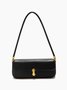 Women Minimalist Twist Lock Baguette Underarm Bag