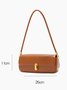 Women Minimalist Twist Lock Baguette Underarm Bag