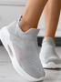 Mesh Fabric Plain Casual Flyknit Sneakers