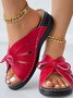 Wedge Heel Summer Pu Slide Sandals