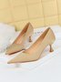 Women Minimalist Wineglass Heel Shallow Pumps