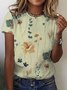 Loose Casual Floral Printed Short Sleeve T-Shirt