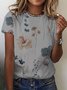 Loose Casual Floral Printed Short Sleeve T-Shirt