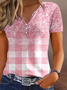 Loose Jersey Casual Buckle T-Shirt