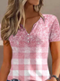 Loose Jersey Casual Buckle T-Shirt