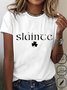 Cotton Text Letters Loose Casual T-Shirt