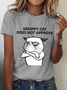 Casual Text Letters Crew Neck T-Shirt