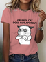 Casual Text Letters Crew Neck T-Shirt
