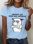 Casual Text Letters Crew Neck T-Shirt