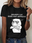 Casual Text Letters Crew Neck T-Shirt