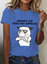 Casual Text Letters Crew Neck T-Shirt