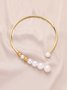 Elegant Imitation Pearl Torque Metal Choker Necklace