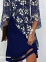 Floral Crew Neck Casual Loose Dress