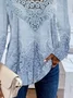 Plus Size Casual Random Print Loose Crew Neck Shirt