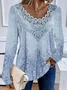 Plus Size Casual Random Print Loose Crew Neck Shirt