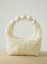 Elegant Imitation Pearls Evening Handbag Beaded Clutch Bag For Wedding Party