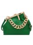 Casual Woven Metal Clutch Chain Handbag with Crossbody Strap