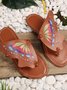 Casual Butterfly Pu Summer Slide Sandals