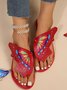Casual Butterfly Pu Summer Slide Sandals
