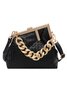 Casual Woven Metal Clutch Chain Handbag with Crossbody Strap