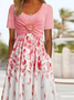 Casual Floral Summer Cotton-Blend Dress