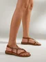 Metal Leaf Decor Vacation Thong Sandals
