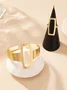 2pcs/set Minimalist Geometric Irregular Hollow Out Square Bangle And Ring Combination