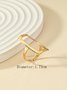 2pcs/set Minimalist Geometric Irregular Hollow Out Square Bangle And Ring Combination