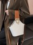 Designer Clutch Color-block Buckle Decor Bucket Handbag with Crossbody Strap