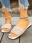 Pu Summer Casual Plain Slide Sandals