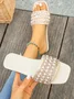 Pu Summer Casual Plain Slide Sandals