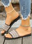 Pu Summer Casual Plain Slide Sandals