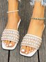 Pu Summer Casual Plain Slide Sandals