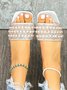 Pu Summer Casual Plain Slide Sandals