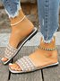 Pu Summer Casual Plain Slide Sandals