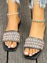 Pu Summer Casual Plain Slide Sandals