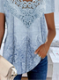 Random Print Loose Casual Lace Shirt