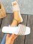 Pu Summer Casual Plain Slide Sandals