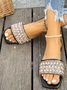 Pu Summer Casual Plain Slide Sandals