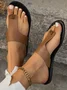 Casual Summer Plain Pu Slide Sandals