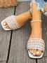 Pu Summer Casual Plain Slide Sandals