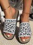 Mesh Fabric Summer Casual Leopard Slide Sandals