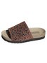 Mesh Fabric Summer Casual Leopard Slide Sandals