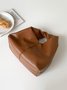 Casual Twist Ruched Clutch Bag Soft PU Magnetic Handbag