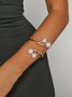 Elegant Imitation Pearl Metal Arm Cuff