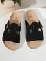 Summer Pu Plain Slide Sandals